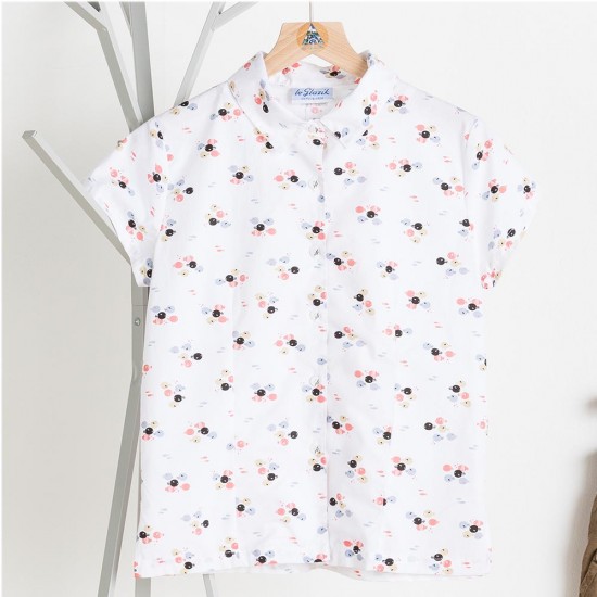 Mangrove, short-sleeves printed blouse
