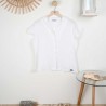 Vega, short sleeves linen blouse white