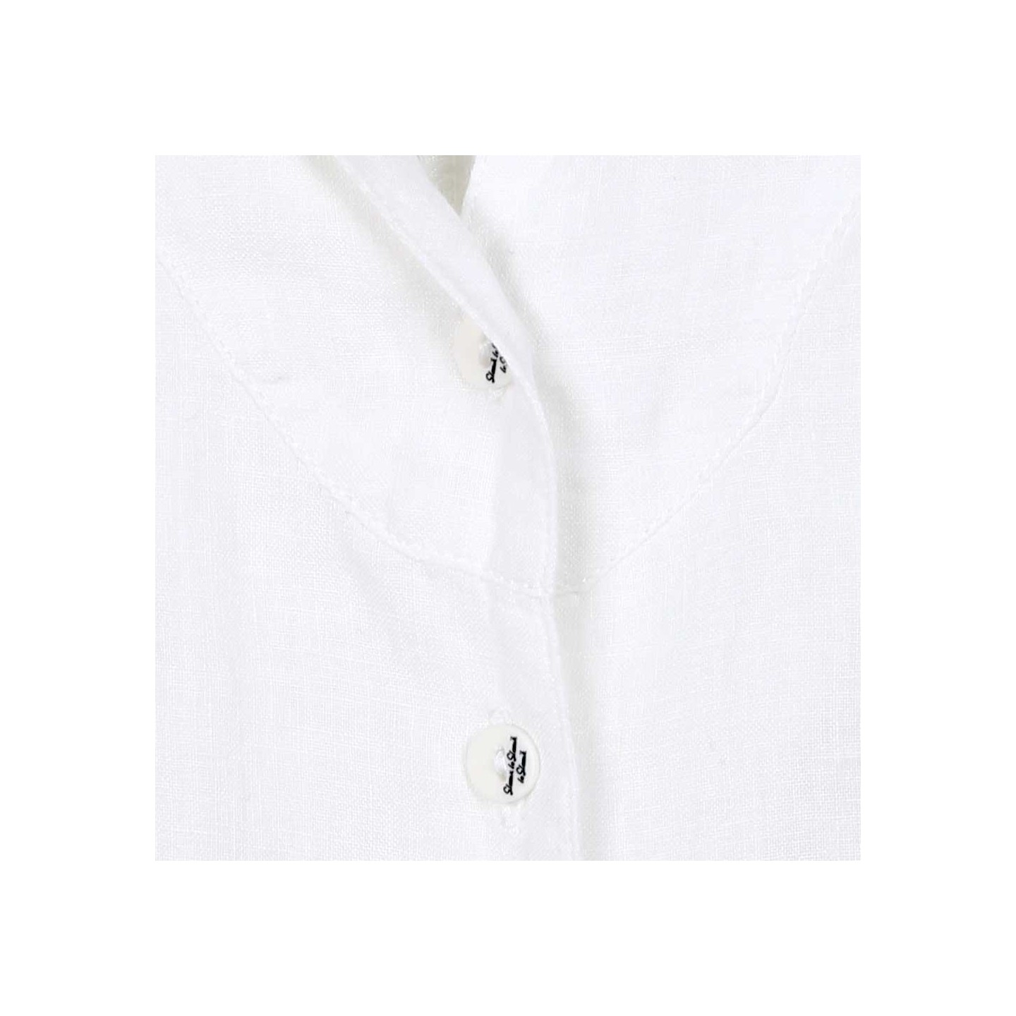 Vega, short sleeves linen blouse white