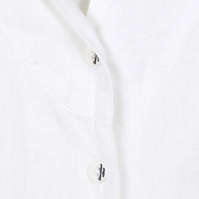 Vega, short sleeves linen blouse white