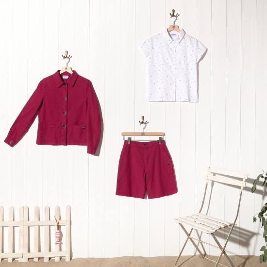 Blain, bermuda en coton&lin