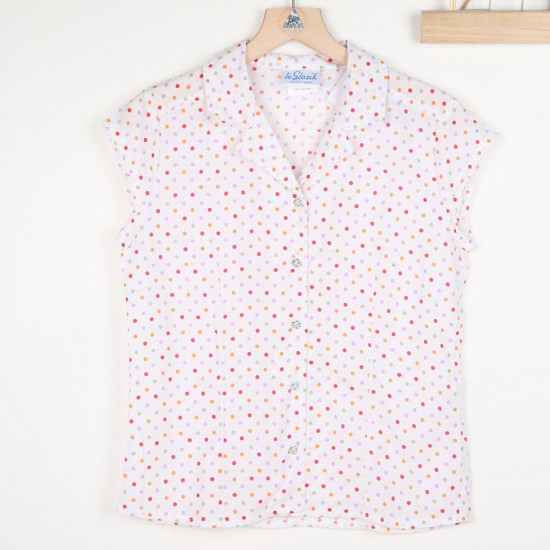 Martine, chemisier coloré à pois en 100% coton