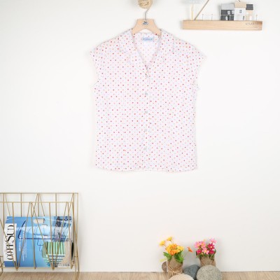 Martine, chemisier coloré à pois en 100% coton