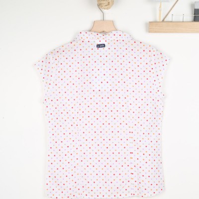 Martine, chemisier coloré à pois en 100% coton