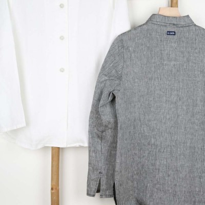 Malia, Linen overshirt 4 buttons and collar