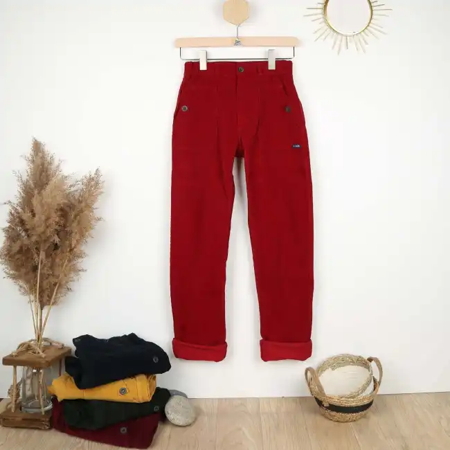 Laponie, Pantalon femme en velours côtes fines Le Glazik Kermes