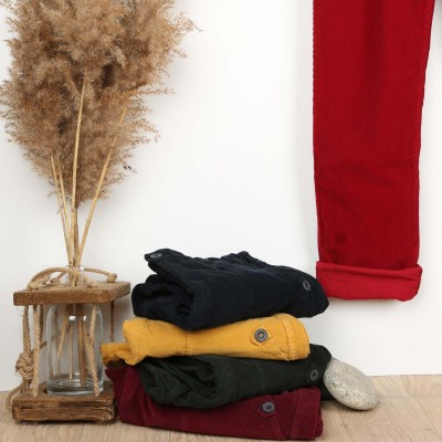 Laponie, Pantalon femme en velours côtes fines Le Glazik Kermes