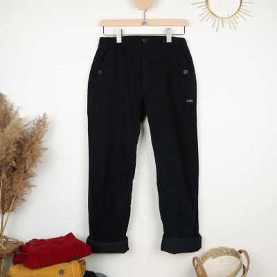 Laponie, Velvet Corduroy Pants woman Le Glazik Bleu de prusse