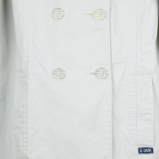 Erdre, Imperméable femme en tissu léger double boutonnage Le Glazik Perle