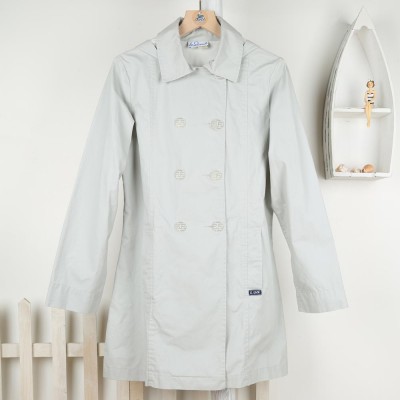 Erdre, Imperméable femme en tissu léger double boutonnage Le Glazik Perle