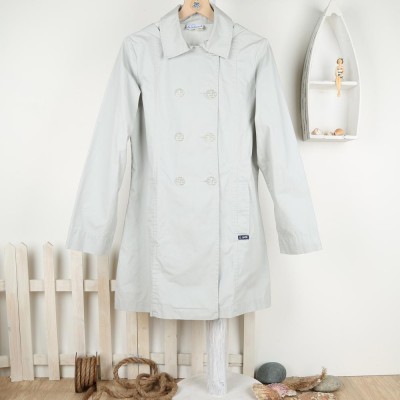 Erdre, Imperméable femme en tissu léger double boutonnage Le Glazik Perle