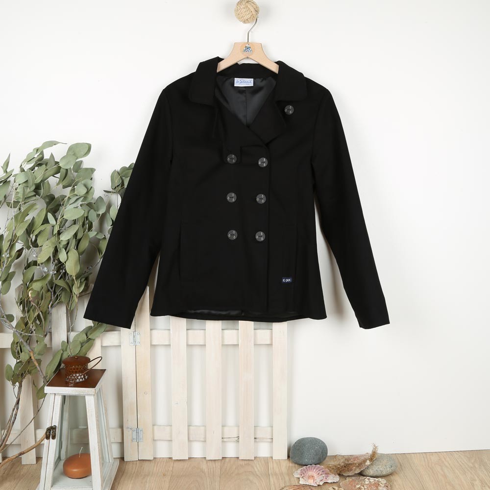 Biarritz, Stretch gabardine pea coat jacket