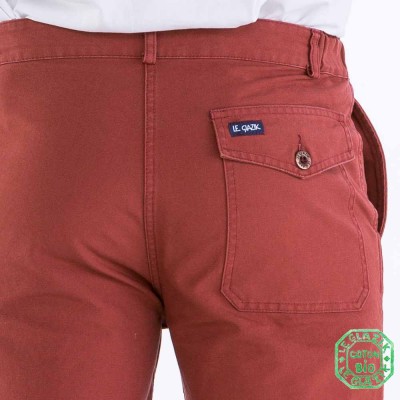 Pornichet men's pants brique authentic back pocket