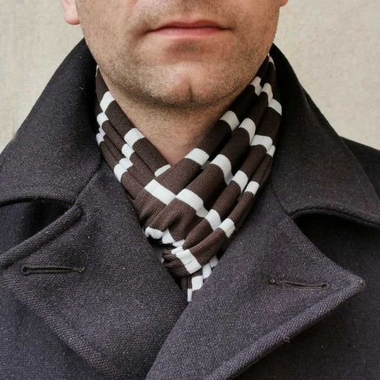 Ecmaille, L'écharpe chic rayée le glazik choco ciel