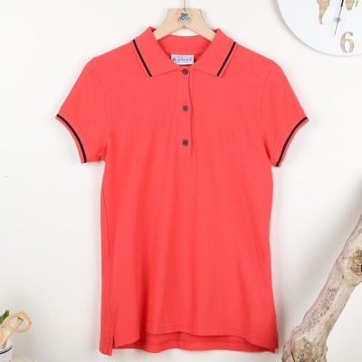 Zéphyr, women's polo shirt in cotton piqué le glazik papaye