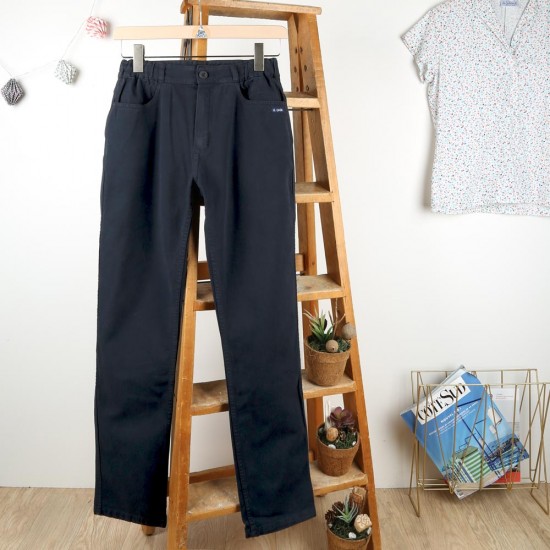 Laura, Pantalon d'hiver en gabardine stretch Bleu de prusse