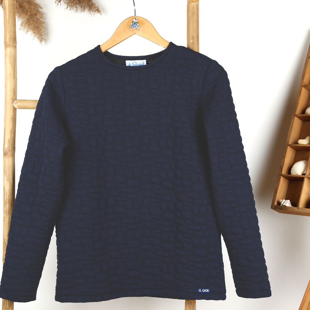 Ulm, cotton knitted jumper with 3D shapes