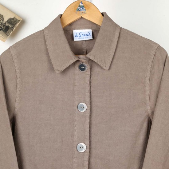 Faenza, Veste lin et coton naturel Le Glazik Jonc