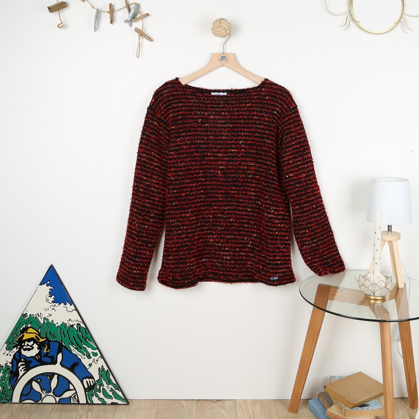 Taragonne, pull tricoté fantaisie en laine