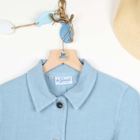 Faenza women jacket linen and cotton cloud color