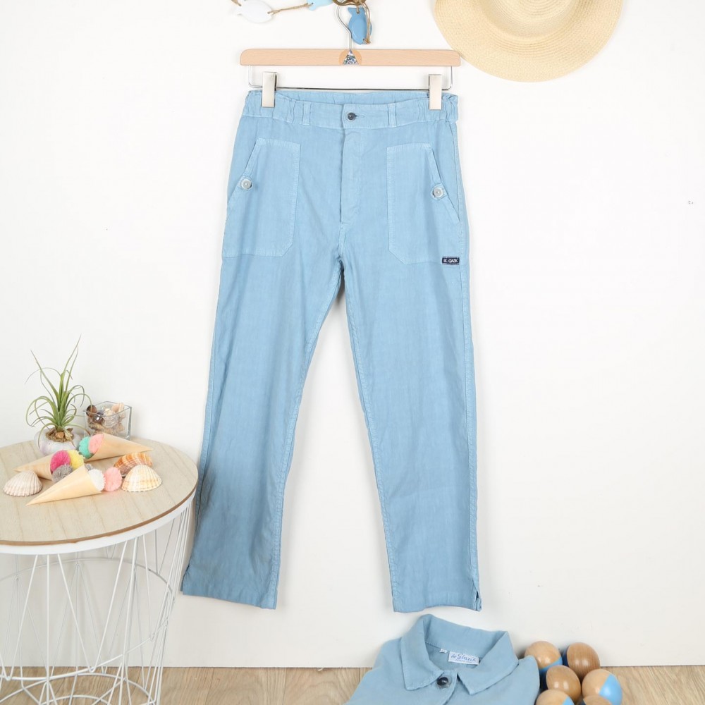 Pline, Linen and Cotton naturals capri pants Nuage