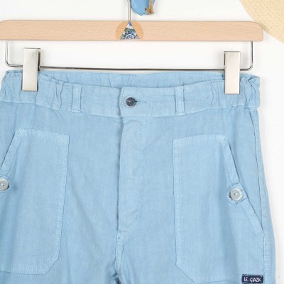 Pline Linen and Cotton naturals capri pants Maison Le Glazik