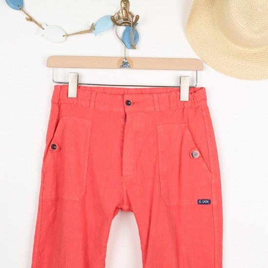 Pontoise, Linen/Coton pirate pants Strawberry