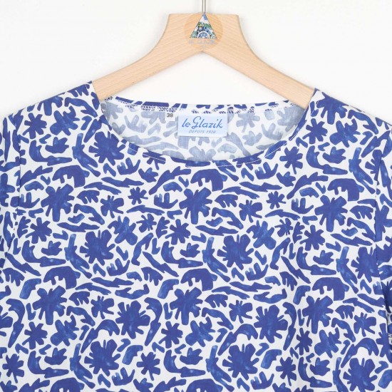 Maelou, short-sleeved blouse in 100% cotton