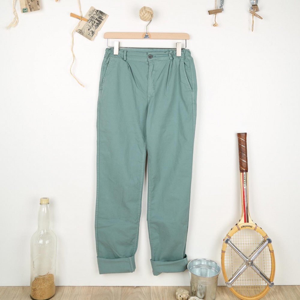 Porta, Stretch gabardine pants and Italian pockets Le Glazik Romarin