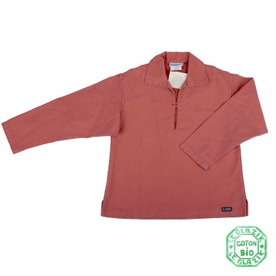 Chalutier, Genuine child sailor smock in organic cotton brique