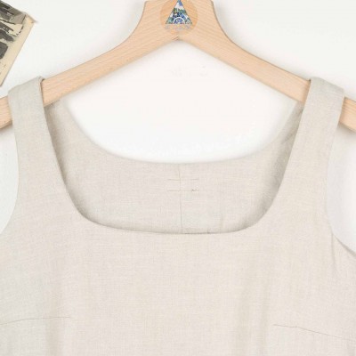Mirza, Robe sans manche lin et coton naturel