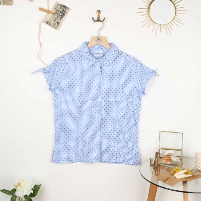 Malidor, chemisier fantaisie manches courtes en 100% coton