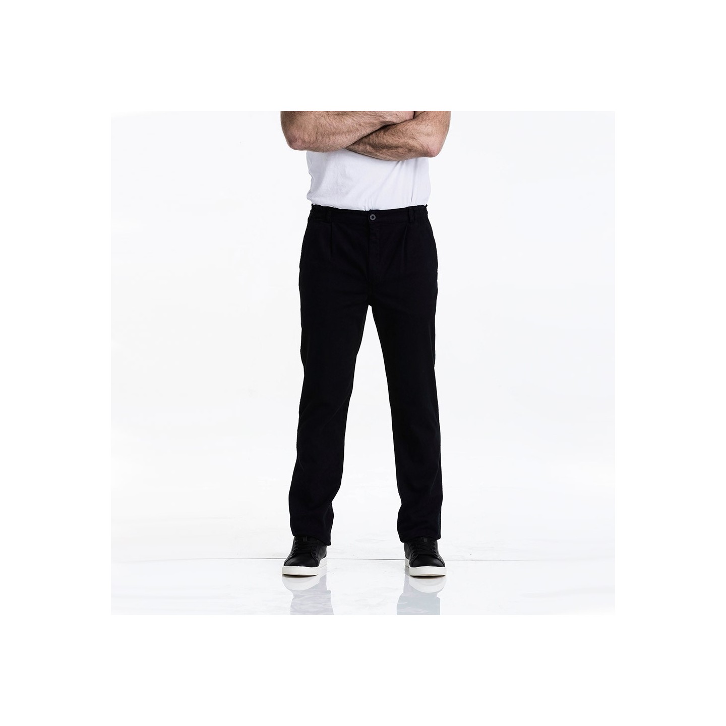 Pissaro, Black Stretch canvas pants and tapered legs