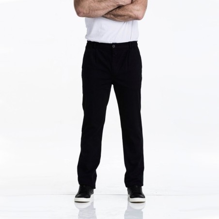 Pissaro, Black Stretch canvas pants and tapered legs