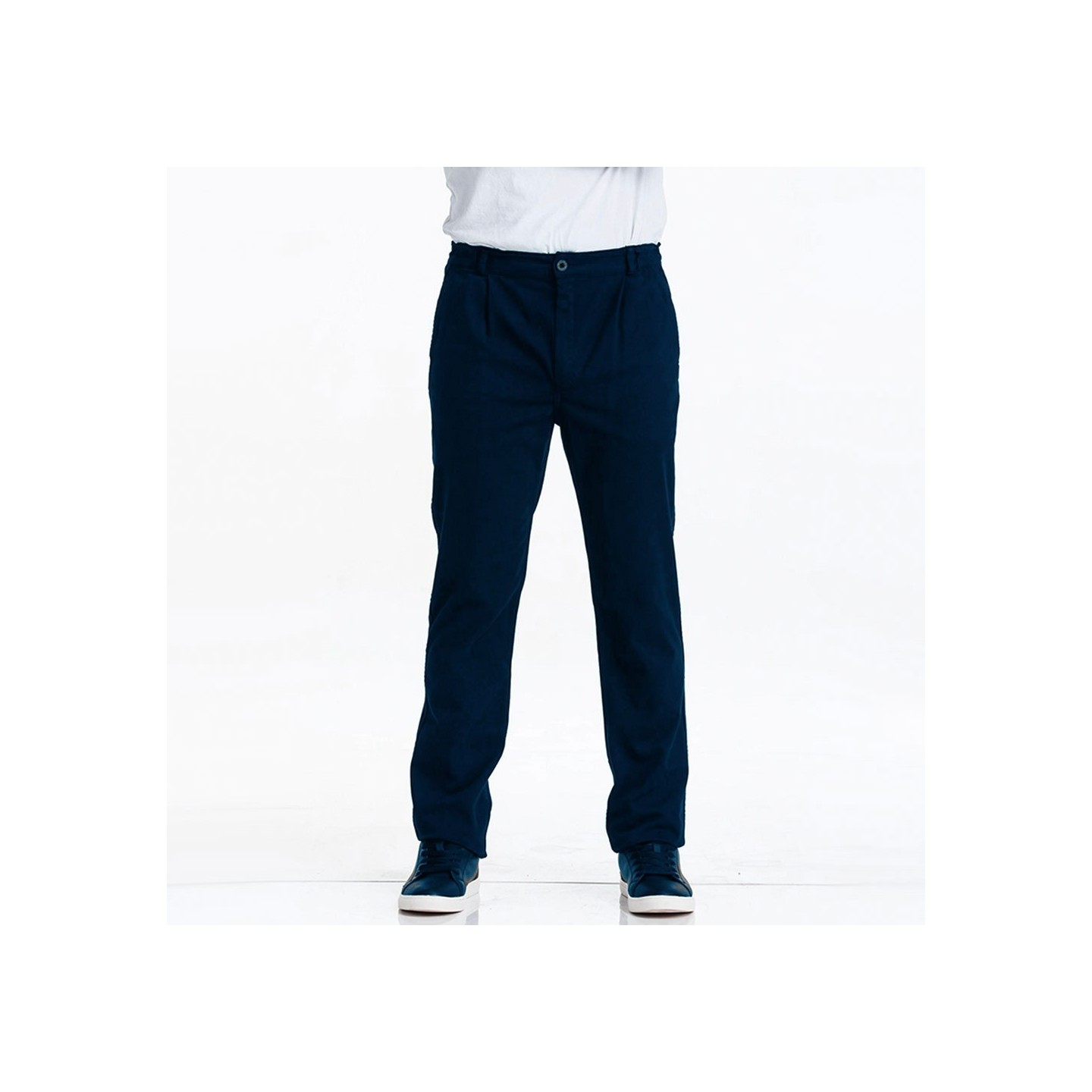 Pissaro, Bleu de prusse Stretch canvas pants and tapered legs