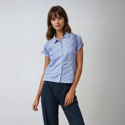 Malidor, short-sleeved fantasy blouse in 100% cotton