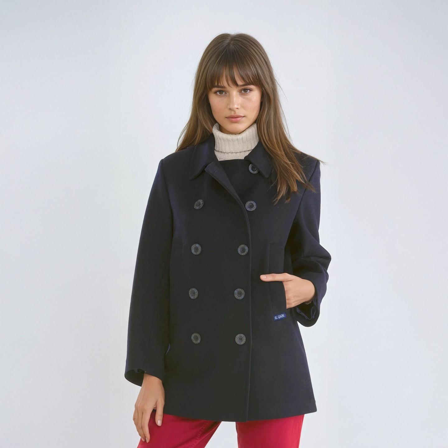 Bisquine, Curved Pea Coat Made In France