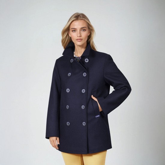 Bisquine, Curved Pea Coat made in France