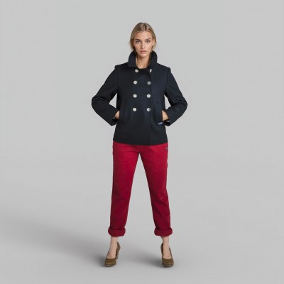 Caban bisou mode 100% laine Le Glazik bouton miroir