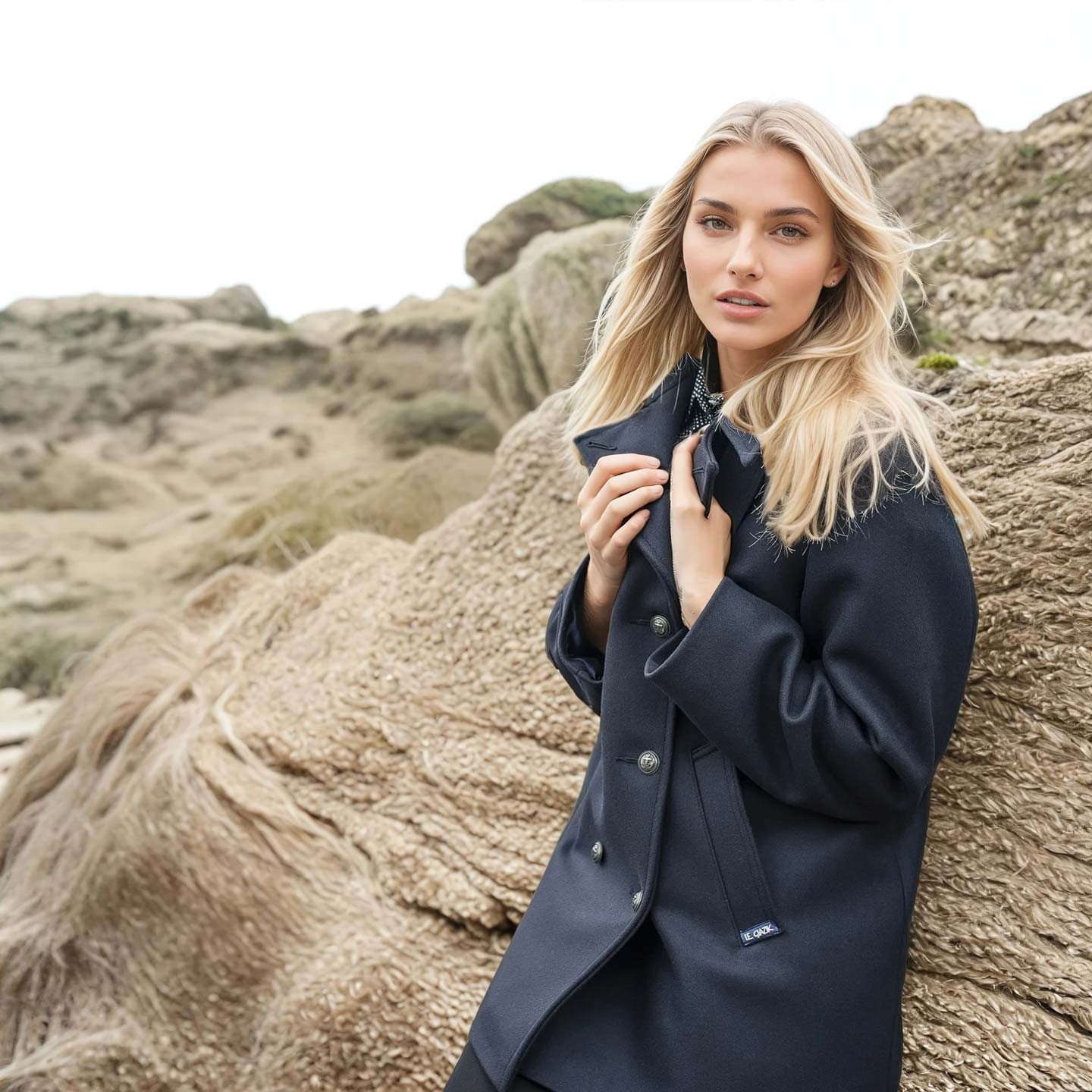 Fashion Women Marine Authentic Pea Coat LE Glazik Made In France