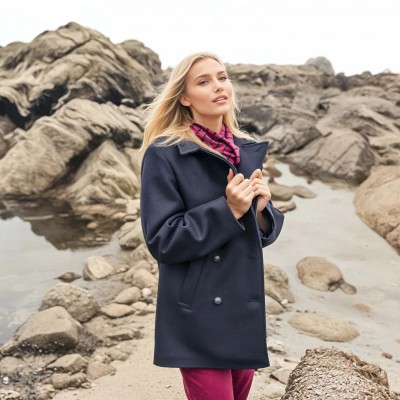 Fashion Women Marine Authentic Pea Coat LE Glazik Made In France
