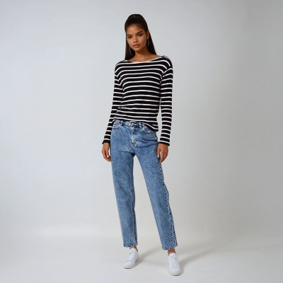 Turballe, brushed cotton boat neck sweater cacao rose