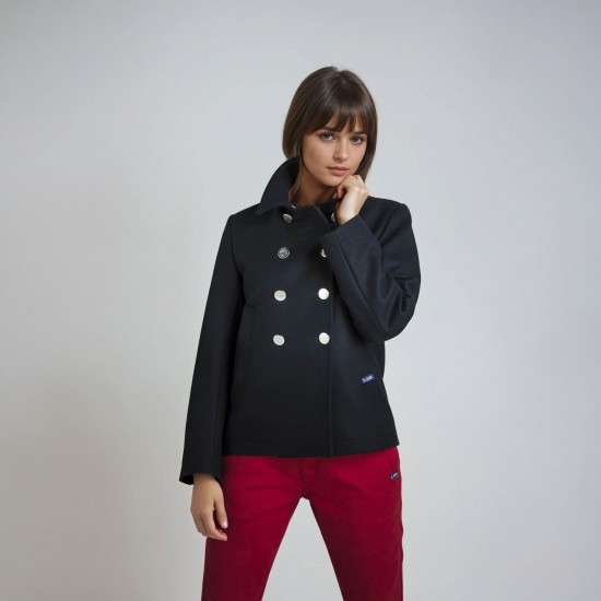 Caban bisou mode 100% laine Le Glazik bouton miroir