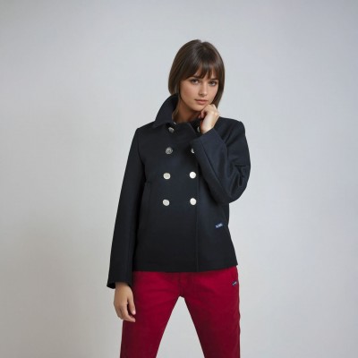 Caban bisou mode 100% laine Le Glazik bouton miroir