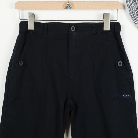 Pinta, Pantacourt en toile stretch avec pattes sur poches navy