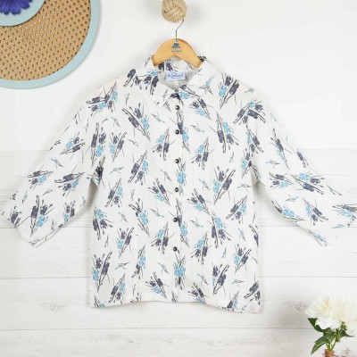 Marilou, 3/4 sleeve shirt in 100% linen