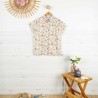 Melya, short-sleeved flowered shirt in 100% cotton