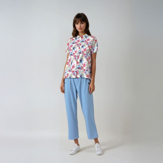 Maryève, short-sleeved shirt in 100% linen