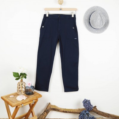 Pounah, Pantacourt en denim stretch