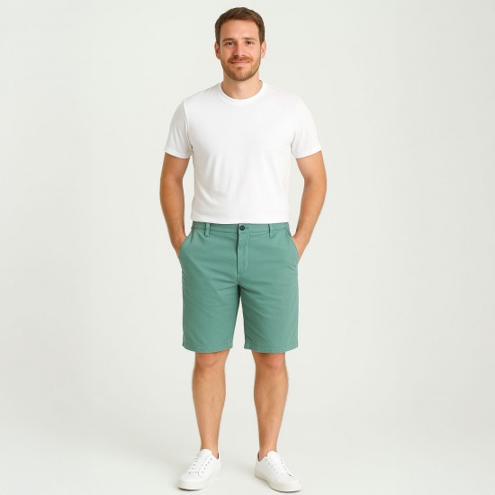 Balane, Right Gabardine stretch canvas Bermuda Shorts romarin